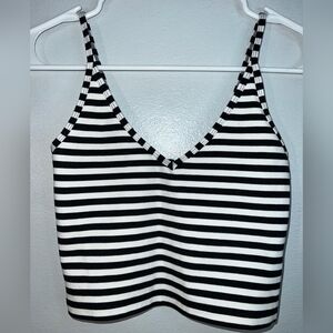 Sunday Best Roxboro Cropped Tank Top with Black and White Stripes  Size XXS.